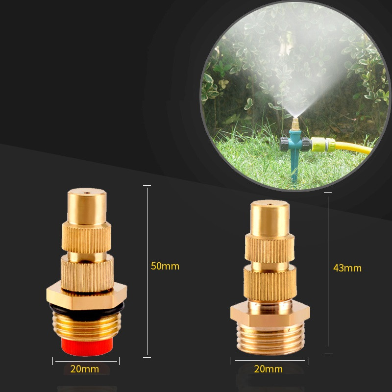 1/2" sárgaréz állítható porlasztó fúvóka poreltávolító kerti párásító fűlocsoló automata permetező porlasztó hűtő fúvóka