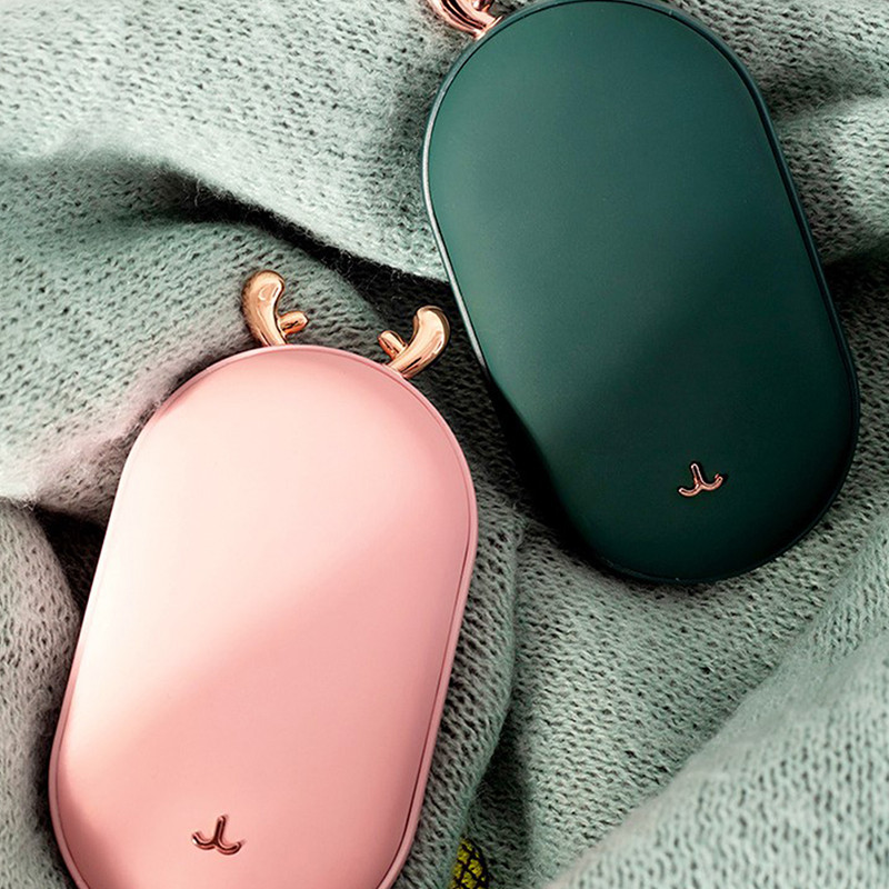Új kézmelegítő USB újratölthető fűtőelem Hordozható mini kézmelegítő zsebtöltő Power Bank téli melegítő