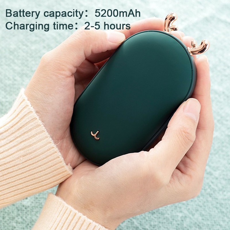 Új kézmelegítő USB újratölthető fűtőelem Hordozható mini kézmelegítő zsebtöltő Power Bank téli melegítő