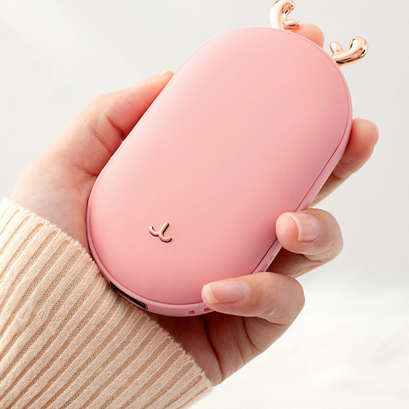 Új kézmelegítő USB újratölthető fűtőelem Hordozható mini kézmelegítő zsebtöltő Power Bank téli melegítő