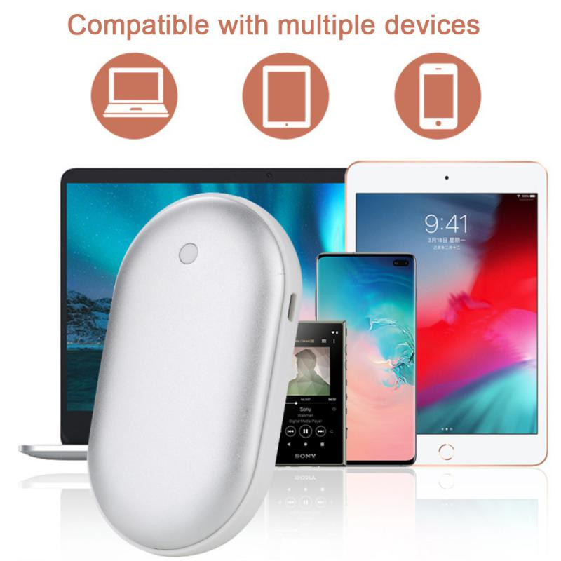 Нагревател за ръце, джобен нагревател за зимно отопление, преносим 5200mAh USB акумулаторна захранваща банка, нагревател за ръце, електрически нагревател, затопляща подложка