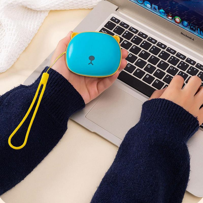 2 az 1-ben USB fűtőelem akkumulátoros kézmelegítő újratölthető zsebes kézmelegítő 5000 mAh tápegység aranyos medve formájú lányoknak