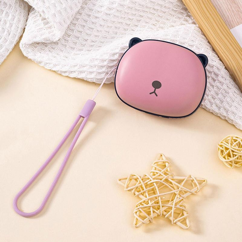 2 az 1-ben USB fűtőelem akkumulátoros kézmelegítő újratölthető zsebes kézmelegítő 5000 mAh tápegység aranyos medve formájú lányoknak