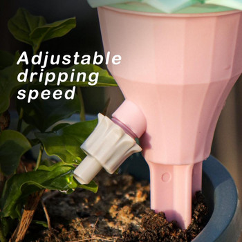 Автоматични шипове за поливане на растения с форма на цвете за стайни растения Градински растения Офис растения Регулируеми капкообразуватели за ваканция