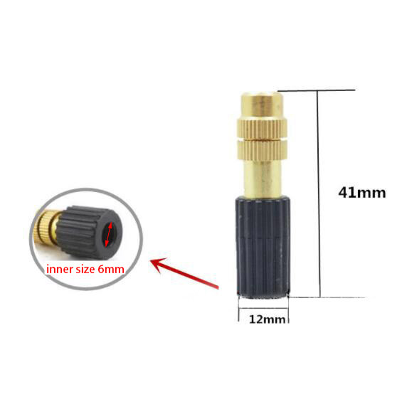 Kerti szerszám 6,0 mm-es csavaros mikro csepegtető öntözés ködös sárgaréz fúvóka permetező csatlakozó locsoló öntöző csepegtető öntözéshez C1