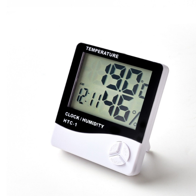 Digitális hőmérő nedvességmérő beltéri időjárásjelző állomás otthoni mini szobahőmérőhöz, hőmérséklet páratartalom-figyelő