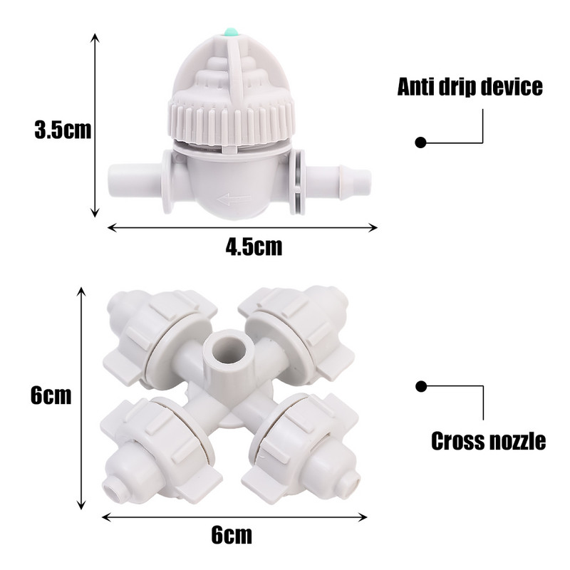 360°-os kerti öntözőfúvókák öntöző permetező permetező készlet csepegésgátló szöggel Opcionális üvegházi öntözőeszköz