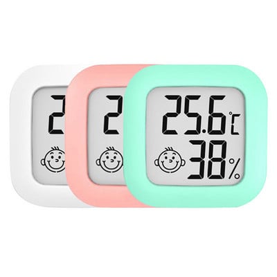 Mini LCD skaitmeninis termometro higrometras vidaus patalpos elektroninis temperatūros drėgmės matuoklis jutiklio matuoklio orų stotis namams