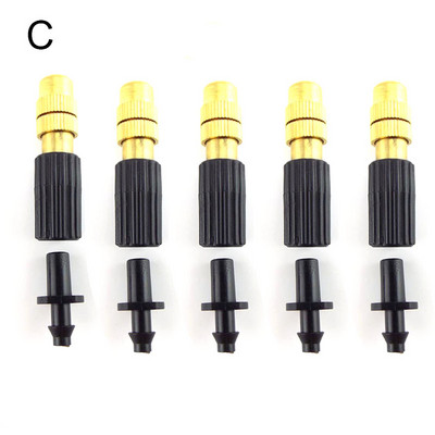Mikrotilguti niisutamine 6 mm kruviga udu messingist pihustiotsik pihustipea 4/7 mm barb tee veevooliku ühendus aia kastmine C1