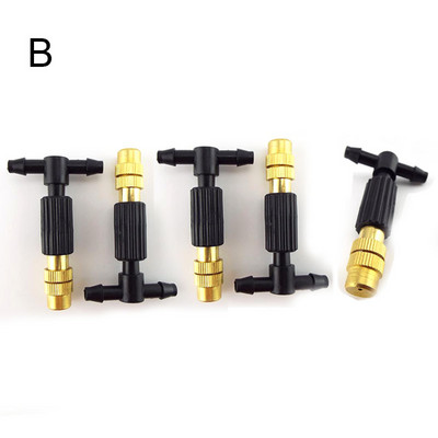 Mikrotilguti niisutamine 6 mm kruviga udu messingist pihustiotsik pihustipea 4/7 mm barb tee veevooliku ühendus aia kastmine C1