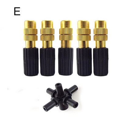 Mikrotilguti niisutamine 6 mm kruviga udu messingist pihustiotsik pihustipea 4/7 mm barb tee veevooliku ühendus aia kastmine C1