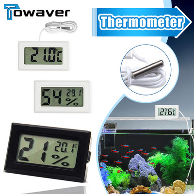 Цифров електронен термометър, влагомер, мини LCD влагомер, фризер, хладилник, термометър за -50~70 охладители, охладители за аквариум