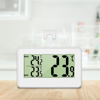 Ψηφιακό θερμόμετρο LED Ψυγειοκαταψύκτης Μέγιστη ένδειξη θερμοκρασίας με γάντζο αδιάβροχο εσωτερικό μετεωρολογικό σταθμό για το σπίτι