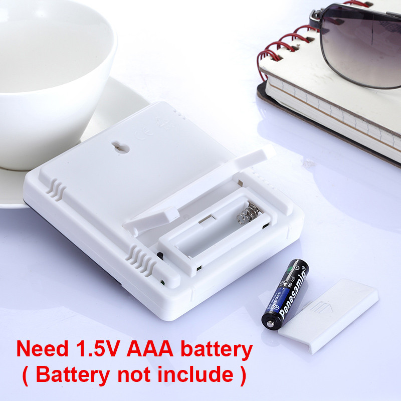 LCD elektronikus digitális hőmérsékletmérő páratartalom mérő beltéri kültéri hőmérő időjárás állomás óra HTC-1 HTC-2