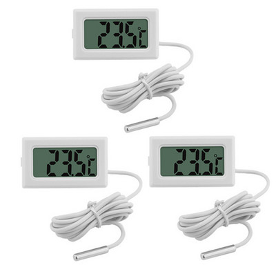 3 tk Mini LCD digitaalne termomeeter koos 1 meetri veekindla sondiga Mugav temperatuurimõõtur kodukülmiku akvaariumi jaoks