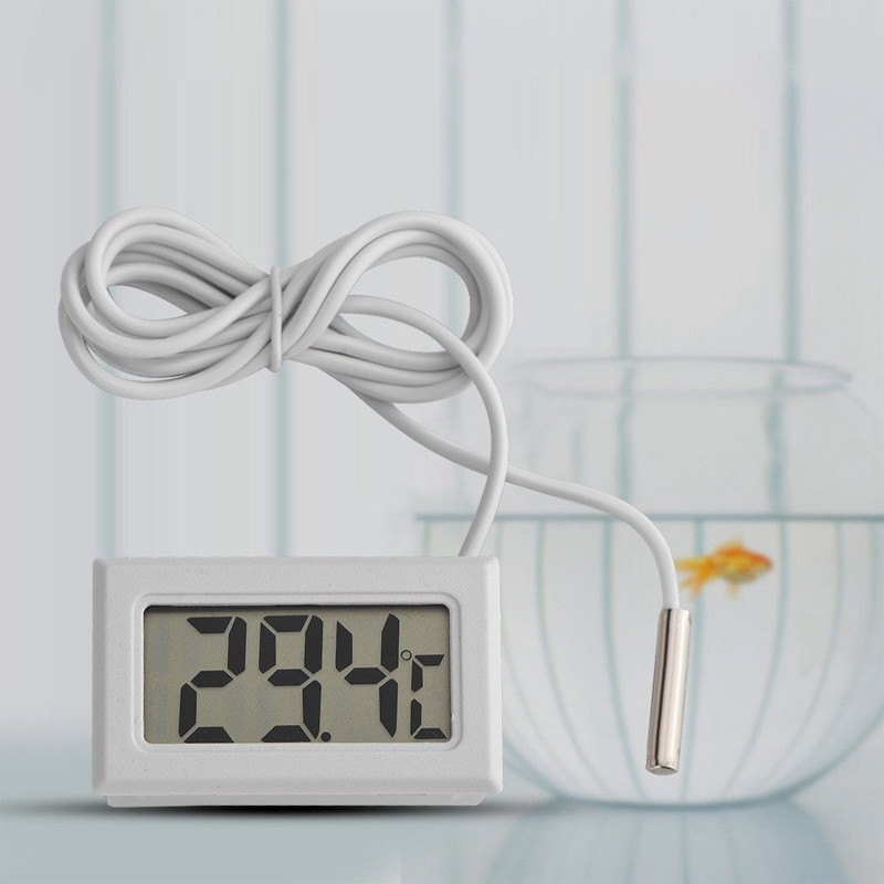 3 db mini LCD digitális hőmérő 1 méteres vízálló szondával, kényelmes hőmérsékletmérő otthoni hűtőszekrény akváriumhoz