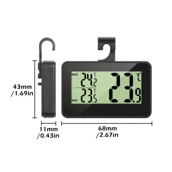 Ψηφιακό θερμόμετρο και υγρόμετρο LED Ψυγείο και καταψύκτη Ψυγείο αποθήκευσης Ένδειξη μέγιστης ελάχιστης θερμοκρασίας N2D0