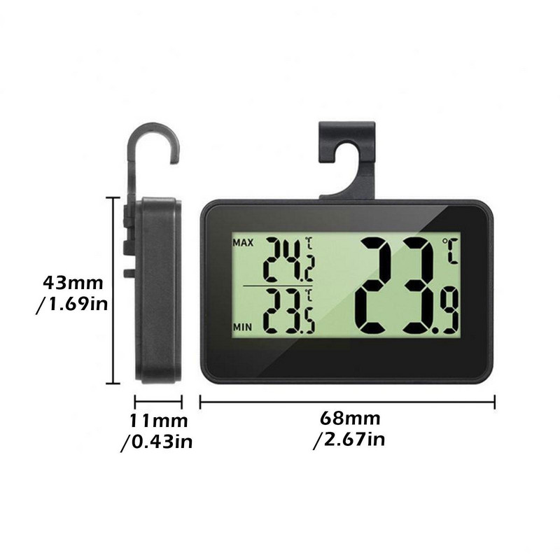 LED digitális hőmérő és páratartalom hűtési hűtő és fagyasztó kijelző Maximális minimális hőmérséklet N2D0