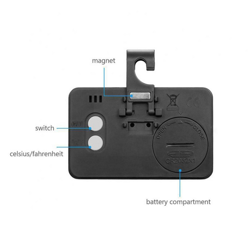 LED digitális hőmérő és páratartalom hűtési hűtő és fagyasztó kijelző Maximális minimális hőmérséklet N2D0
