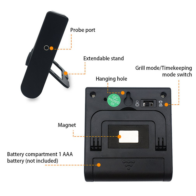 Digitális konyhai hőmérő Távirányító Digitális konyhai étel főzéshez húshőmérő szondával BBQ füstöléshez Grill sütő eszközök