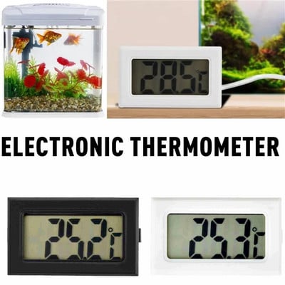 Mini digitālais LCD automašīnu mājdzīvnieku zivju tvertne iekštelpām, ērts temperatūras sensors elektroniskā termometra mērītāja termostats