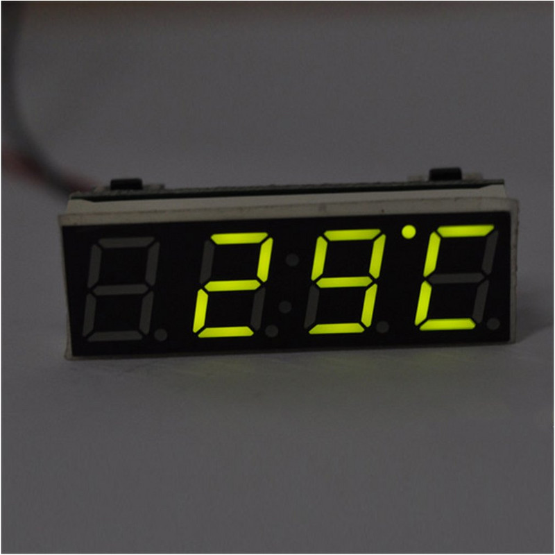 ÚJ 3 az 1-ben digitális LED időmérő óra hőmérséklet feszültség modul mini voltmérő hőmérő autóelektronikus barkácsoláshoz