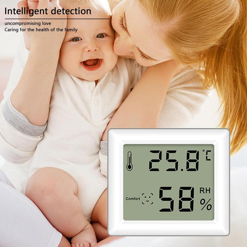 Beltéri hőmérő Higrométer Monitor Elemről működő Higrométer Hőmérő LCD kijelzővel Mágneses nedvességmérők Hőmérők
