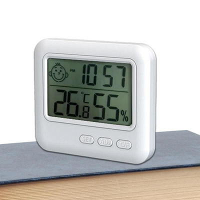 Higrometru Termometru Higrometru digital Monitor de temperatură și umiditate Termometru de interior și indicator de umiditate cu / afișaj