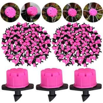 20-50 τμχ Garden Adjustable 8 Hole Pink Nozzles Drip Irrigation Watering Sprinkler 1/4\'\' Anti-closing Dripper Emitter Flower bed