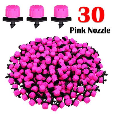 20-50 DB kertben állítható 8 lyukú rózsaszín fúvókák csepegtető öntöző öntöző 1/4`` dugulásgátló csepegtető kibocsátó virágágyás
