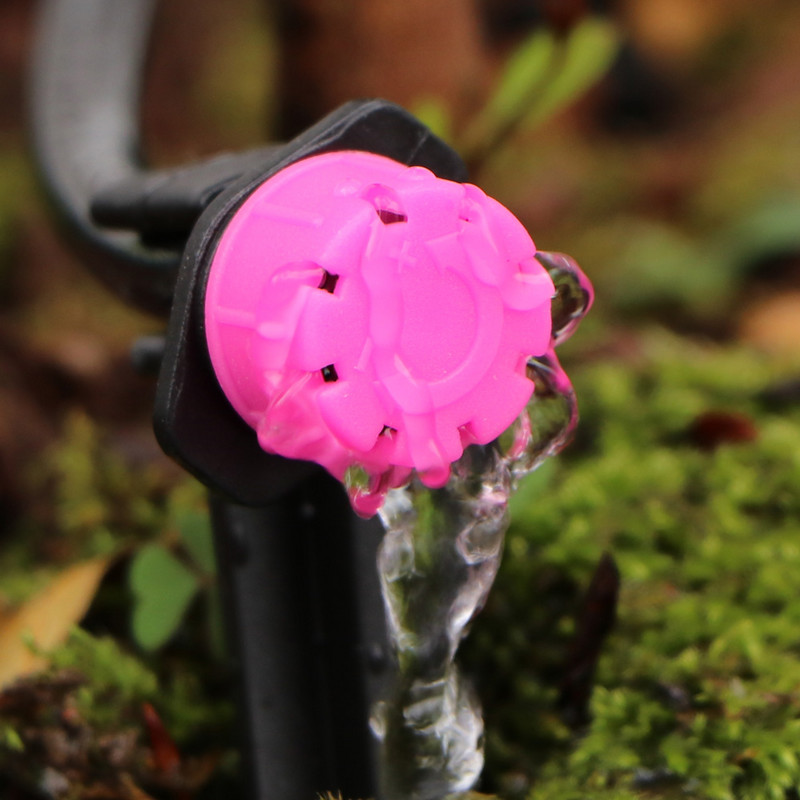 20-50 DB kertben állítható 8 lyukú rózsaszín fúvókák csepegtető öntöző öntöző 1/4`` dugulásgátló csepegtető kibocsátó virágágyás