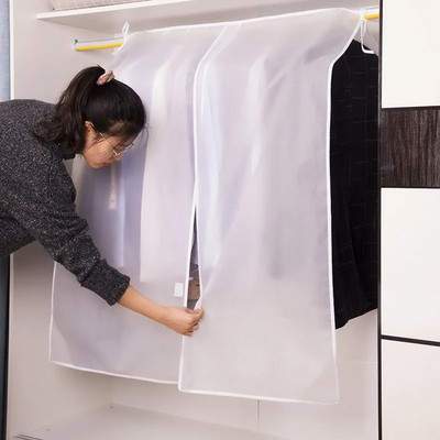 Szekrény ruhák porálló huzat S/M/L átlátszó függő ruhahuzat Nedvességálló mosható tárolótáska 3D szekrény Rendezés