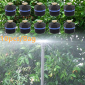 10db/zacskó öntözőfej Porlasztó csepegtető öntözés Kert Állítható ködfúvóka karó mikro spray Forgó üvegház