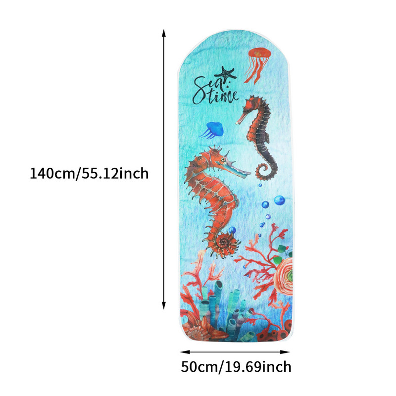 Scorch Resistant Ocean Series Nyomtatott csúszásmentes vasalódeszka huzat Csere Vastag Párnázott Magas Hőmérséklet Ellenállás Felszerelve