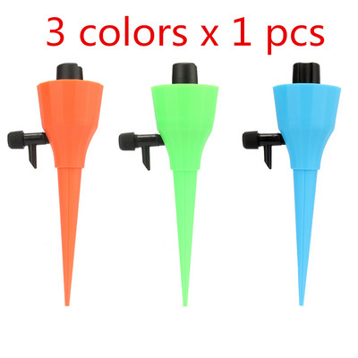 Narancssárga/zöld/kék állítható automata öntöző csepegtető Lazy Plants önöntöző készülék Otthoni kert Iroda cserepes öntöző 3 db