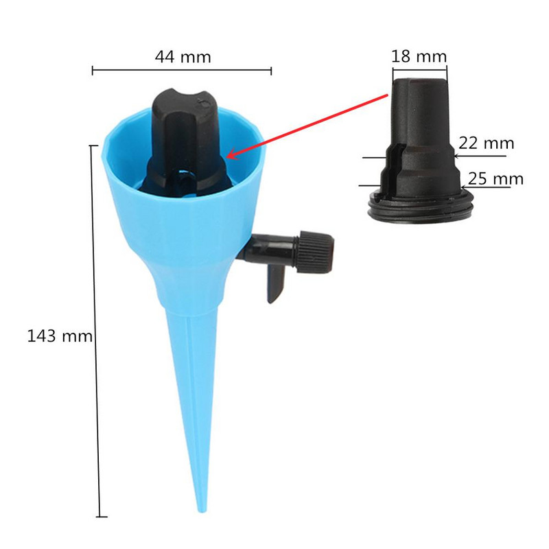 Narancssárga/zöld/kék állítható automata öntöző csepegtető Lazy Plants önöntöző készülék Otthoni kert Iroda cserepes öntöző 3 db