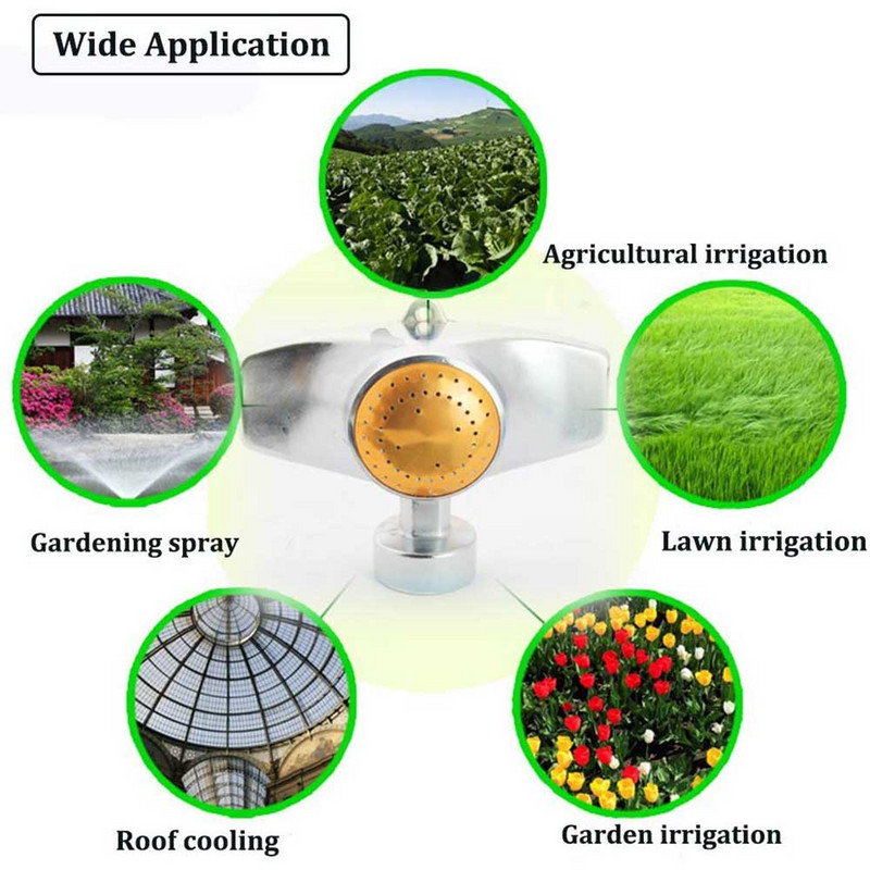 Cink ötvözet fém kör alakú locsoló automata 360°-os kerti öntöző füves locsoló öntöző spray Kertészeti permetező 2022