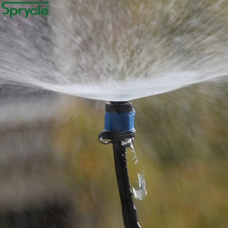 SPRYCLE 20 DB Kerti mikro öntözőszórók 360 fokban forgó fúvókás mini permetező 4/7 mm-es tömlő virágos kerti üvegházhoz