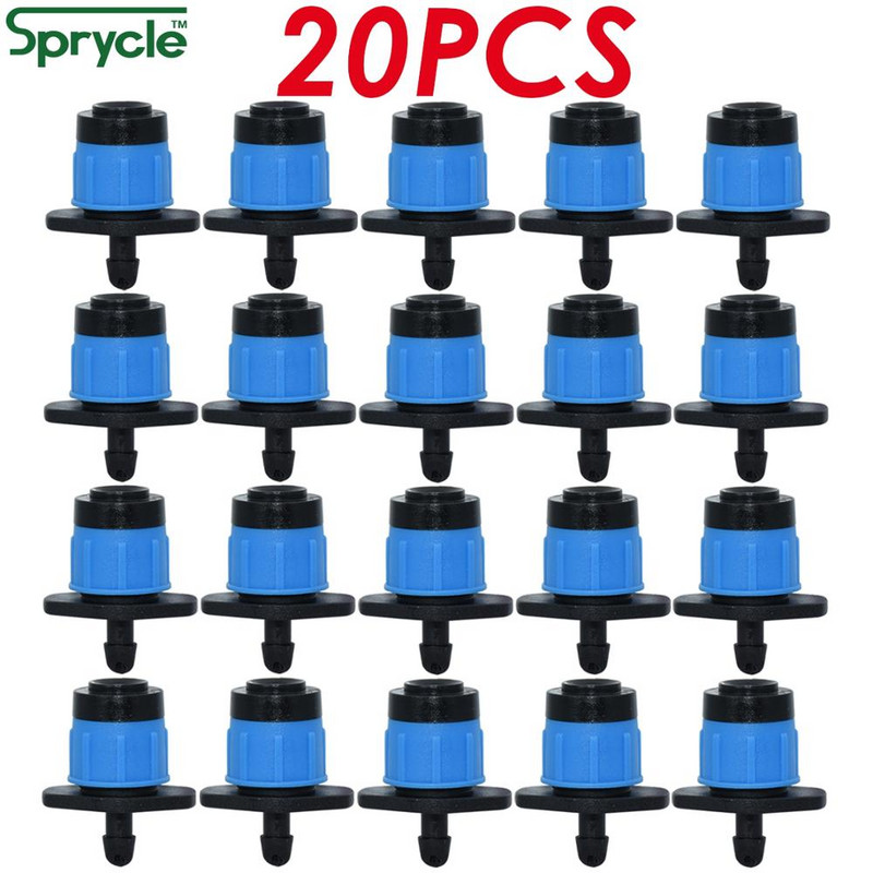 SPRYCLE 20 DB Kerti mikro öntözőszórók 360 fokban forgó fúvókás mini permetező 4/7 mm-es tömlő virágos kerti üvegházhoz