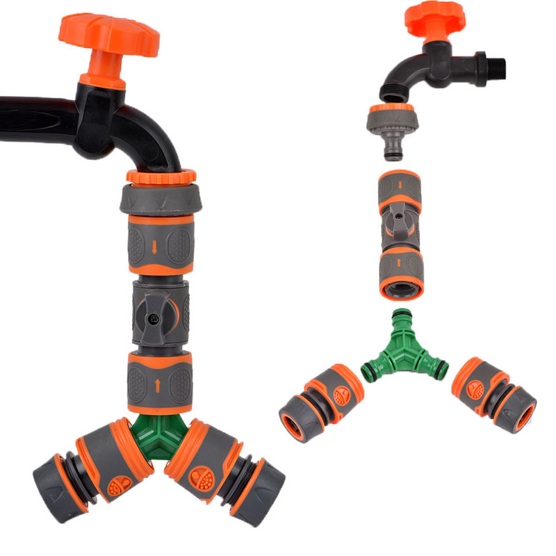 Kerti tömlő gyorscsatlakozó 1/2 3/4 1 hüvelykes csőcsatlakozó stop vízcsatlakozó 16/20/32 mm Javító ízületi öntözőrendszer szerelvény