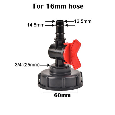 IBC tartályadapter üzemanyagtartály szerelvény S60 menetsapka 60 mm-től 1"3/4"1/2"-ig csapos csatlakozóaljzat Kerti öntözőszelep szerelvény