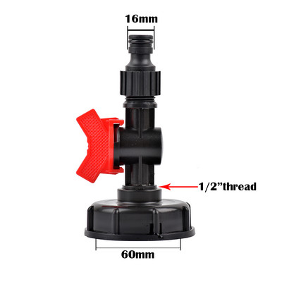 IBC tartályadapter üzemanyagtartály szerelvény S60 menetsapka 60 mm-től 1"3/4"1/2"-ig csapos csatlakozóaljzat Kerti öntözőszelep szerelvény