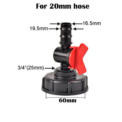 IBC tartályadapter üzemanyagtartály szerelvény S60 menetsapka 60 mm-től 1"3/4"1/2"-ig csapos csatlakozóaljzat Kerti öntözőszelep szerelvény