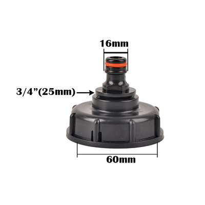IBC tartályadapter üzemanyagtartály szerelvény S60 menetsapka 60 mm-től 1"3/4"1/2"-ig csapos csatlakozóaljzat Kerti öntözőszelep szerelvény