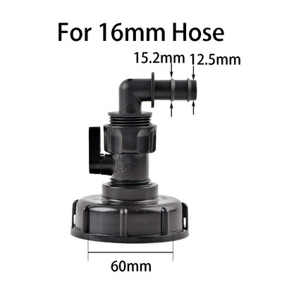 IBC tartályadapter üzemanyagtartály szerelvény S60 menetsapka 60 mm-től 1"3/4"1/2"-ig csapos csatlakozóaljzat Kerti öntözőszelep szerelvény