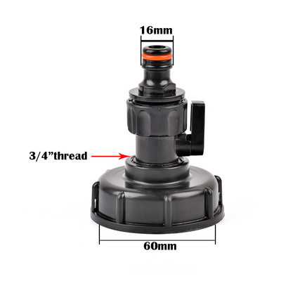IBC tartályadapter üzemanyagtartály szerelvény S60 menetsapka 60 mm-től 1"3/4"1/2"-ig csapos csatlakozóaljzat Kerti öntözőszelep szerelvény