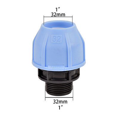 Σπείρωμα 1/2" 3/4"1" σε 20/25/32 PE Pipe Straight Tee Ebow Connector Σύστημα άρδευσης Σύζευξη μετατροπής σωλήνα PVC