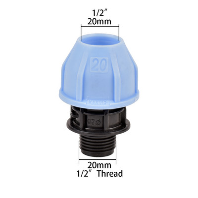Σπείρωμα 1/2" 3/4"1" σε 20/25/32 PE Pipe Straight Tee Ebow Connector Σύστημα άρδευσης Σύζευξη μετατροπής σωλήνα PVC