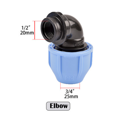Σπείρωμα 1/2" 3/4"1" σε 20/25/32 PE Pipe Straight Tee Ebow Connector Σύστημα άρδευσης Σύζευξη μετατροπής σωλήνα PVC