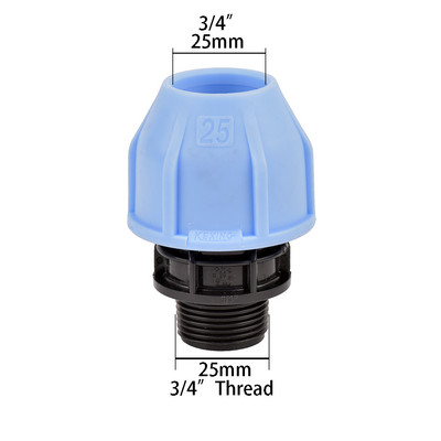 Σπείρωμα 1/2" 3/4"1" σε 20/25/32 PE Pipe Straight Tee Ebow Connector Σύστημα άρδευσης Σύζευξη μετατροπής σωλήνα PVC